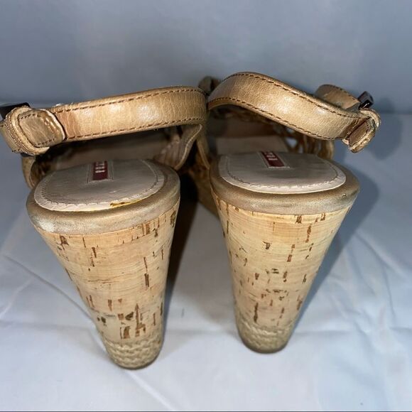 Prada Tan Braided Leather Wedges Size 36.5 Authentic - Picture 7 of 13